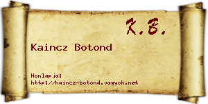Kaincz Botond névjegykártya
