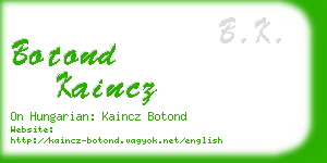 botond kaincz business card